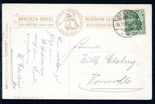 AK Brocken, Landkreis Harz Brockenhotel Rudolph Schade 1909 #HU247