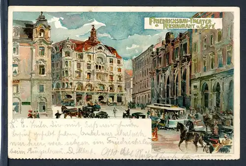 AK Stuttgart Friedrichsbau-Theater, Restaurant und Cafe 1901 #HU295