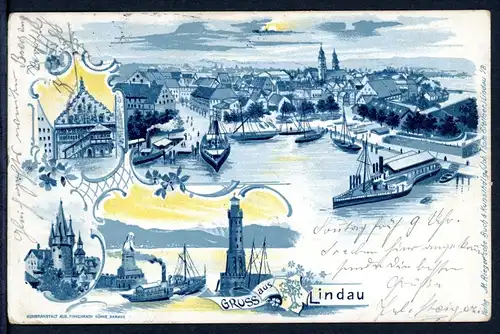 AK Lindau, Bodensee verschieden Stadtansichten 1899 #HU241