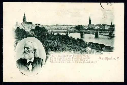 AK Frankfurt/ Main Stadtansicht über den Main 1901 #HU328