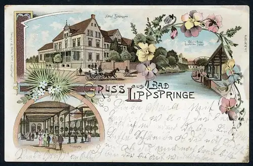 AK Bad Lippspringe Kreis Paderborn Hotel Schlepper, Odin´s Auge 1900 #HU457