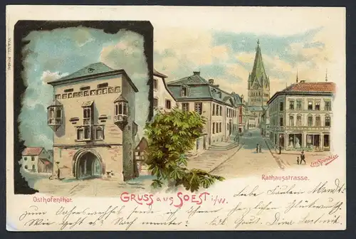 AK Soest, Kreis Soest, Osthofentor, Rathausstrasse 1900, #HU499