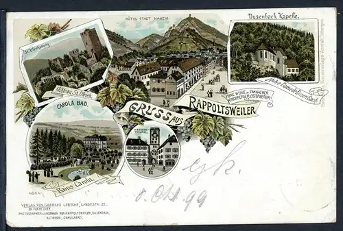 AK Rappotsweiler/ Ribeauvillé, Elsaß Ulrichsburg, Dusenbach Kapelle 1899 #HU271