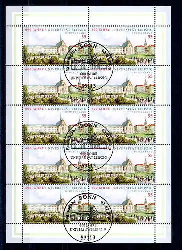 Bund Zehnerbogen 2745 Bonn Ersttagssonderstempel #HX098