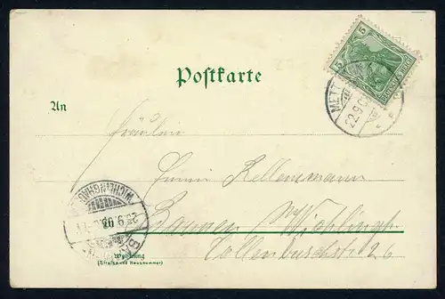 AK Mettmann Bahnhof m. Goldbergerteich, Seminar, Total-Ansicht 1903 #HU485