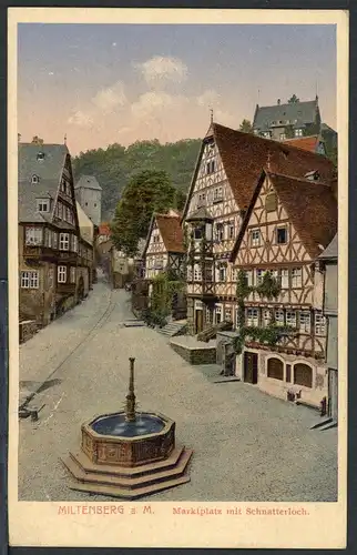 AK Kreisstadt Miltenberg Marktplatz mit Schnatterloch 1921 #HU313