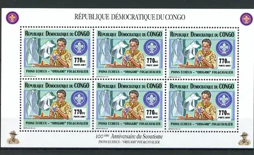Kongo 1939 postfrisch als Kleinbogen, Schach #GB176