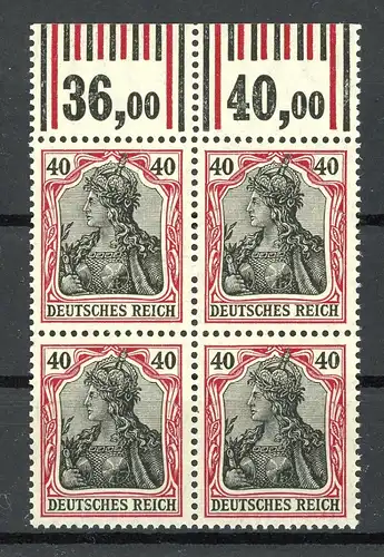 Deutsches Reich 2x 90 II a W postfrisch im 4er Bl., geprüft #HF036