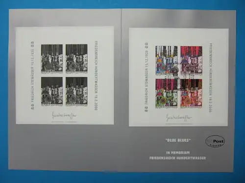 Österreich Block 15 + Schwarzdruck im Folder Hundertwasser #HU430