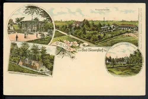 AK Bad Sassendorf Kreis Soest Kinderheilanstalt, Charlottenquelle um 1900 #HU445
