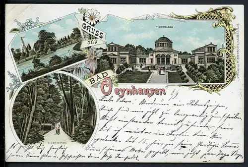 AK Bad Oeynhausen Kreis Minden-Lübbecke Themalbad, Goldfischteich 1900 #HU447