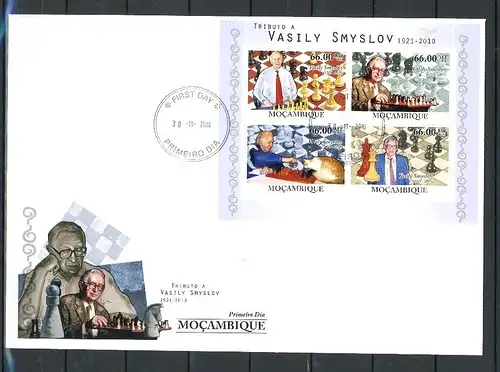 Mosambik Kleinbogen 4230-4233 Schach Ersttagesbrief/FDC #Scha5262