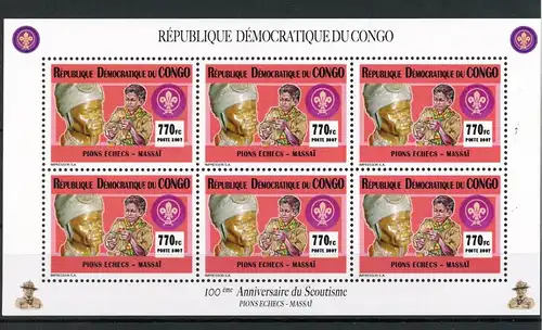 Kongo 1938 postfrisch als Kleinbogen, Schach #GB177