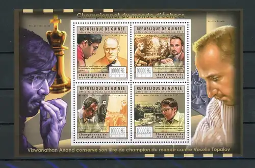 Guinea 9004-9007 postfrisch als Kleinbogen Schach #FW803