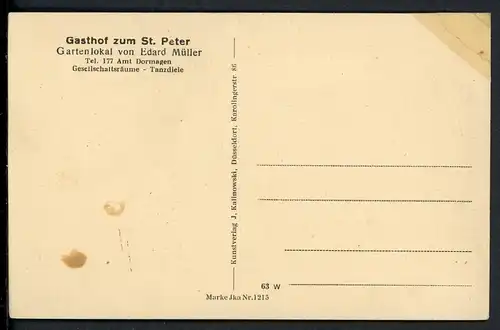 AK Dormagen Rhein-Kreis Neuss Gasthof Zum St. Peter E. Müller #HU438