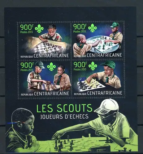 Zentralafr. Rep. Kleinbogen 4351-4354 gestempelt Schach #GB156