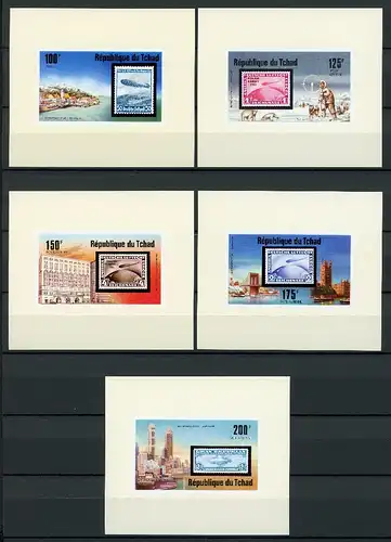 Tschad 5 Einzelblöcke 775-79 postfrisch Marke auf Marke #GI626