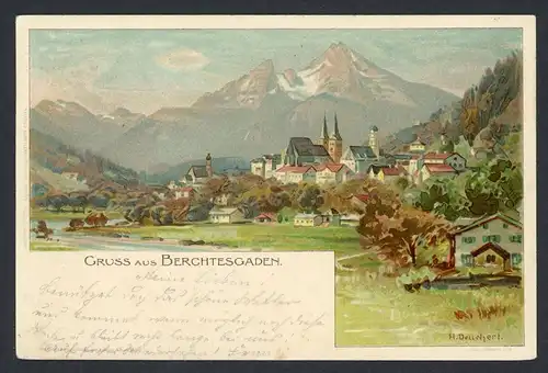 AK Berchtesgaden Blick auf Berchtesgaden mit Watzmann-Massiv 1898 #HU479