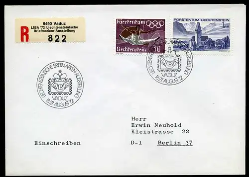Liechtenstein 565 R-Brief, portogerecht Mischfrankatur #IA079