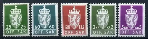 Norwegen 97-101 postfrisch Wappen Norwegen #IA080
