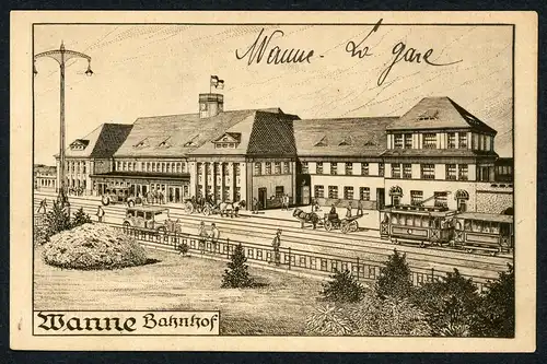 AK Wanne Wanne Bahnhof 1924, #HU498