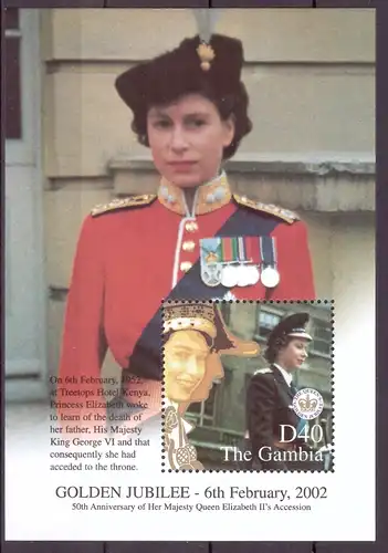 Gambia Bl 588 postfrisch Königshäuser #HX089