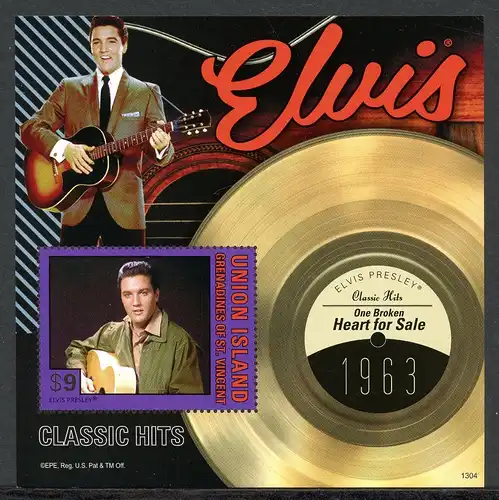 Union Island Block 42 postfrisch Elvis Presley #HX092