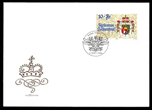 Liechtenstein 1136 Staatswappen Ersttagesbrief/FDC #HX027