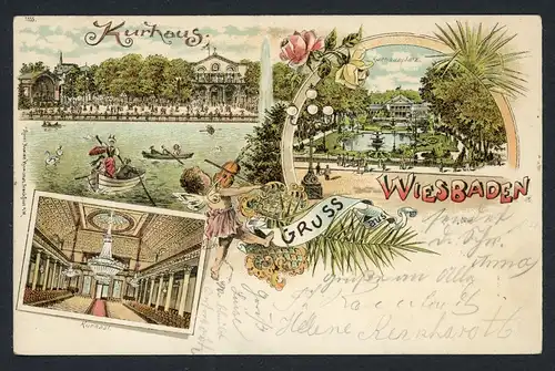 AK Wiesbaden Kurhaus, Kursaal, Kurhausplatz 1902 #HX007