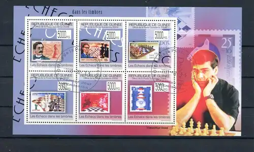 Guinea 7086-7091 gestempelt als Kleinbogen Schach #FW811