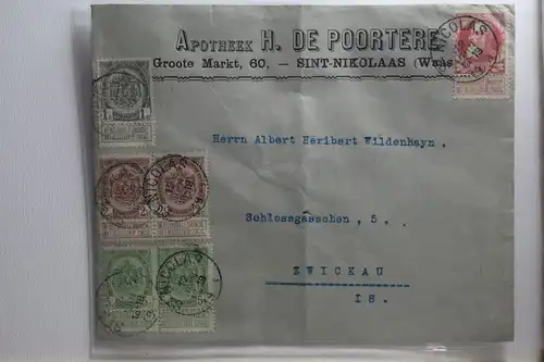 Belgien auf Brief als Mischfrankatur von 1898 #BA417