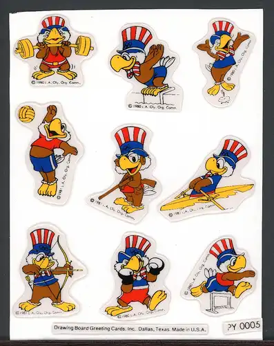 Olympische Sommerspiele Los Angeles 1984 Offiz. Maskottchen-Sticker #ID442