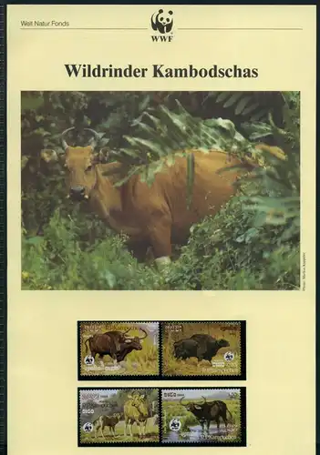 Kambodscha 1986 WWF komplettes Kapitel postfrisch MK FDC Wildrinder #IV305