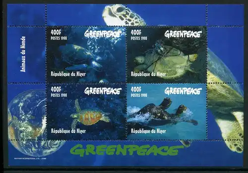 Niger Kleinbogen 1472-1475 postfrisch Schildkröten #IA205