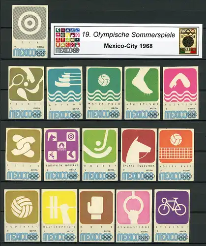 Olympische Sommerspiele Mexiko 1968 Vignetten-Satz #IF307