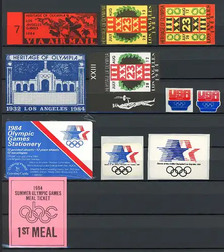Olympische Sommerspiele Los Angeles 1984 Lot Vignetten #IF321