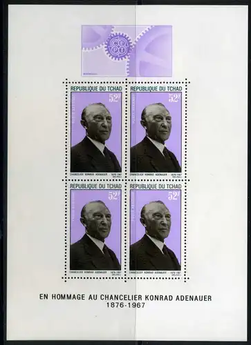 Tschad Block 4 postfrisch Adenauer #IA104