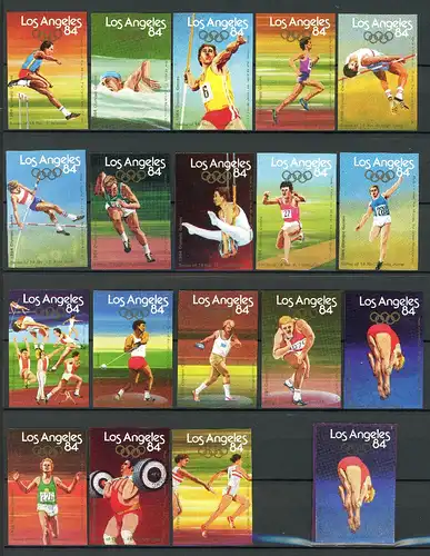 Olympische Sommerspiele Los Angeles 1984 18 Sportarten Vignetten #IF320