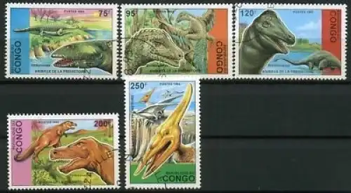 Kongo 1398-1402 gestempelt Dinosaurier #O202