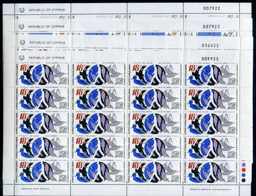 Zypern Kleinbögen 750-53 postfrisch Tourismus #IV271