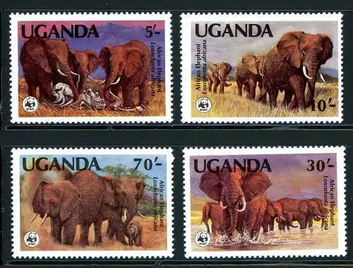 Uganda 361-364 postfrisch Elefanten, WWF #IA186