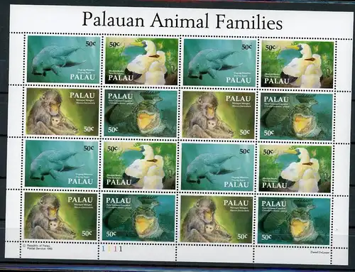 Palau KB 606-609 postfrisch Tierfamilien #IA170