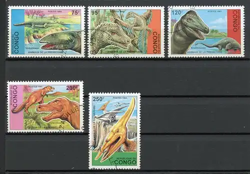 Kongo Brazzaville 1398-1402 gestempelt Dinosaurier #IA185