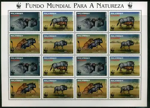 Mosambik Kleinbogen 1757-1760 postfrisch Antilopen/ Gnus #IA206