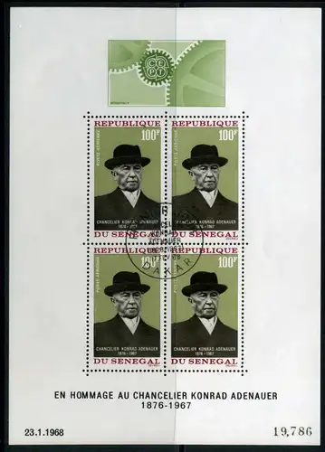 Senegal Block 4 gestempelt Adenauer #IA102