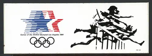 Olympische Sommerspiele Los Angeles 1984 off. Aufkleber Leichtathletik #IF318