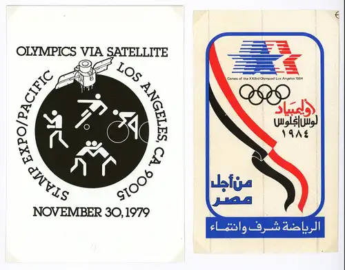 Olymp. Spiele Los Angeles 1984 2 ponsoren-Aufkleber #JG522