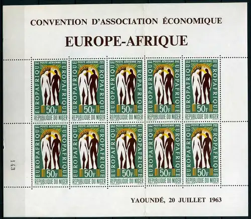Niger Kleinbogen 52 postfrisch Europafrique #IV290