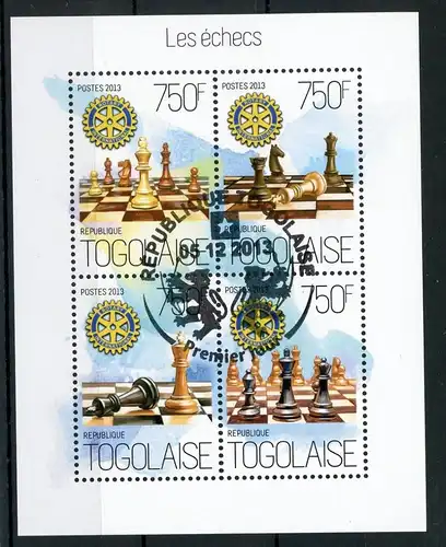 Togo 5491-5494 gestempelt als Kleinbogen Schach #FW863