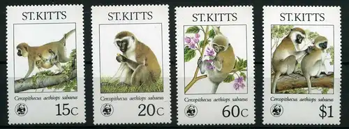 St. Kitts 184-187 postfrisch Affen #IA175